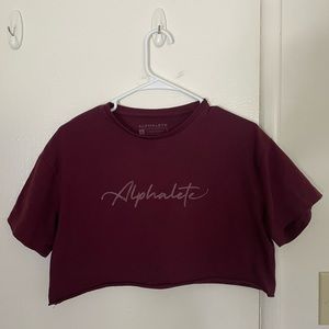 Alphalete Cropped Tee | Burgandy
